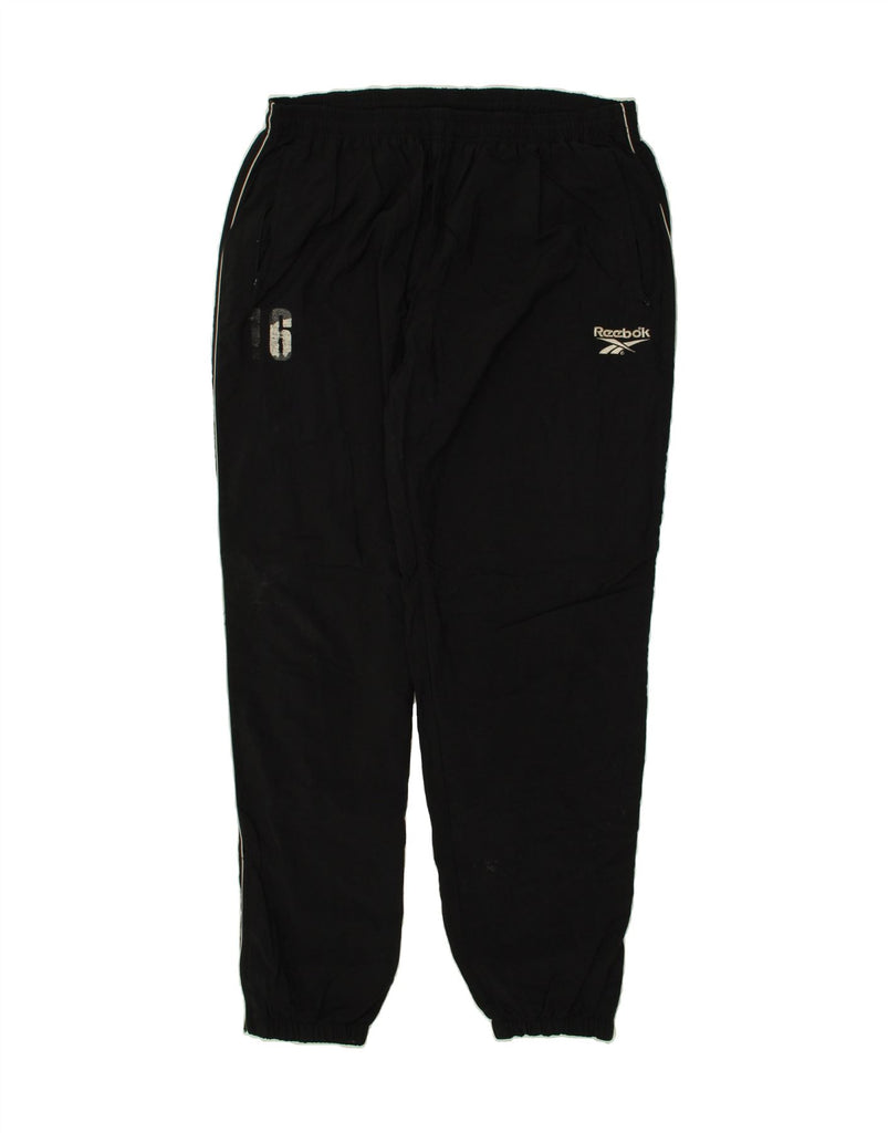 REEBOK Mens Tracksuit Trousers Joggers XL Black Polyester | Vintage Reebok | Thrift | Second-Hand Reebok | Used Clothing | Messina Hembry 