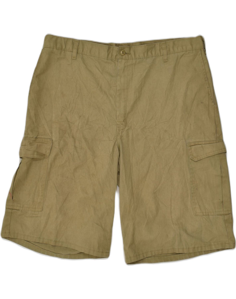 DICKIES Mens Cargo Shorts XL W38  Khaki Polyester | Vintage Dickies | Thrift | Second-Hand Dickies | Used Clothing | Messina Hembry 