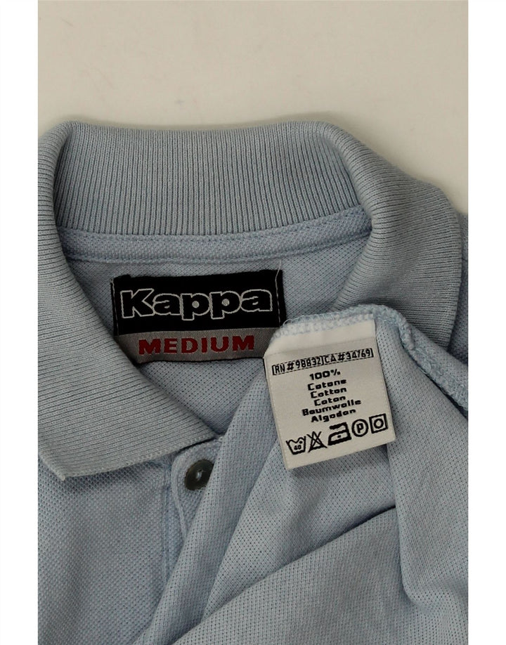 Kappa Mens Long Sleeve Polo Shirt Medium Blue Cotton