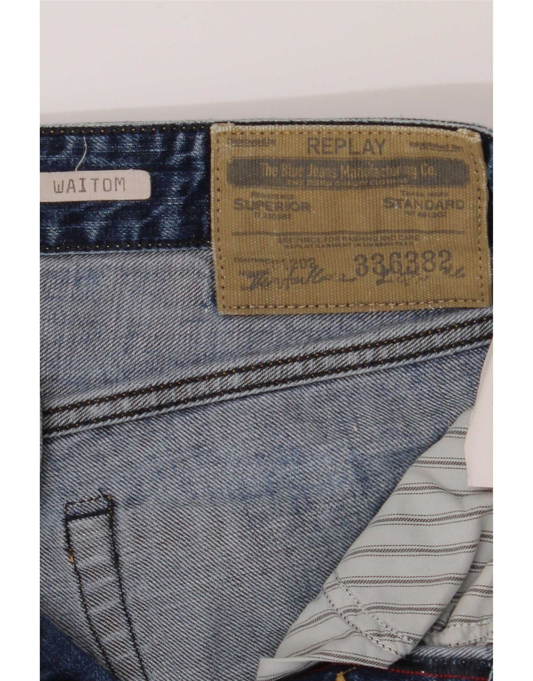 Replay Mens Waitom Slim Jeans W29 L32 Blue Cotton