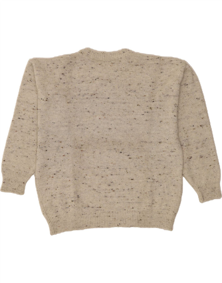 VINTAGE Mens Crew Neck Jumper Sweater Large Grey Fair Isle Vintage Vintage and Second-Hand Vintage from Messina Hembry 