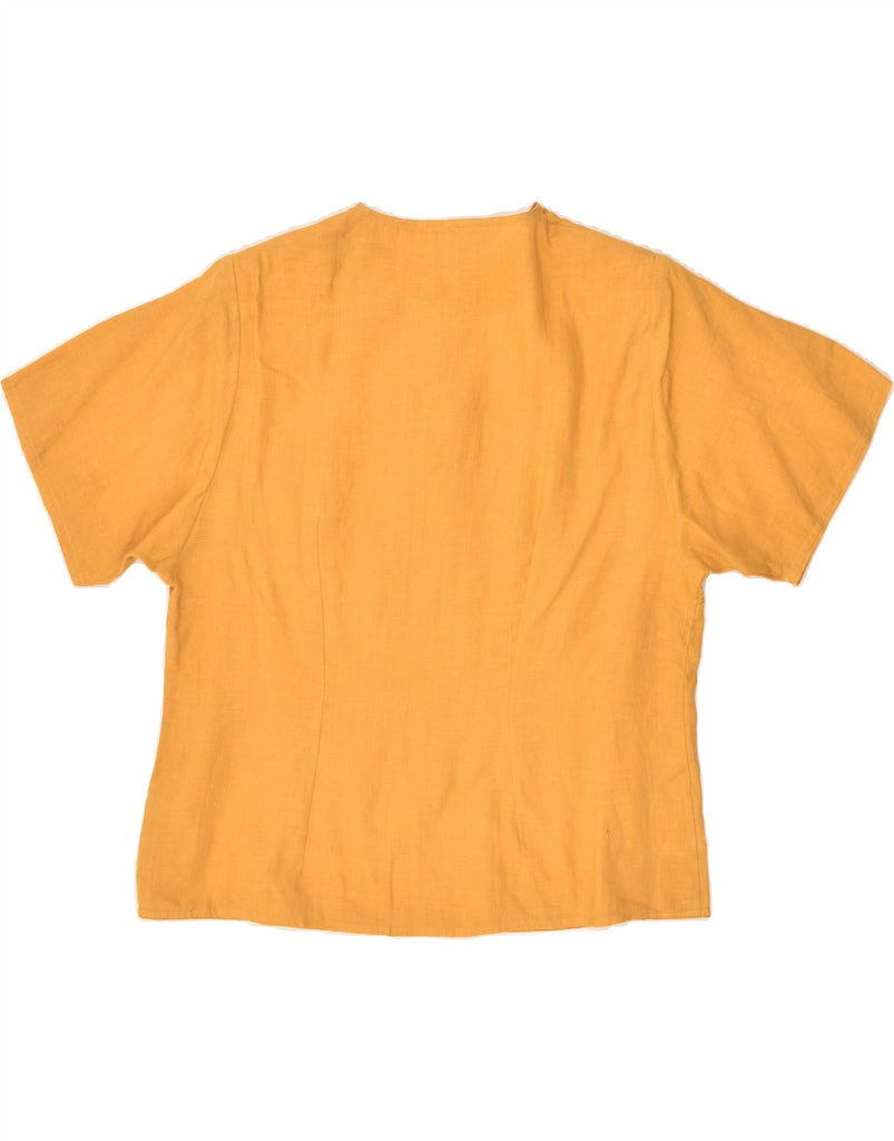 MARINA RINALDI Womens T-Shirt Top Size 17 Small Yellow Linen | Vintage Marina Rinaldi | Thrift | Second-Hand Marina Rinaldi | Used Clothing | Messina Hembry 