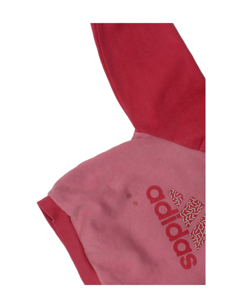 ADIDAS Baby Girls Graphic Sweatshirt Jumper 6-9 Months Pink Colourblock Vintage Adidas and Second-Hand Adidas from Messina Hembry 