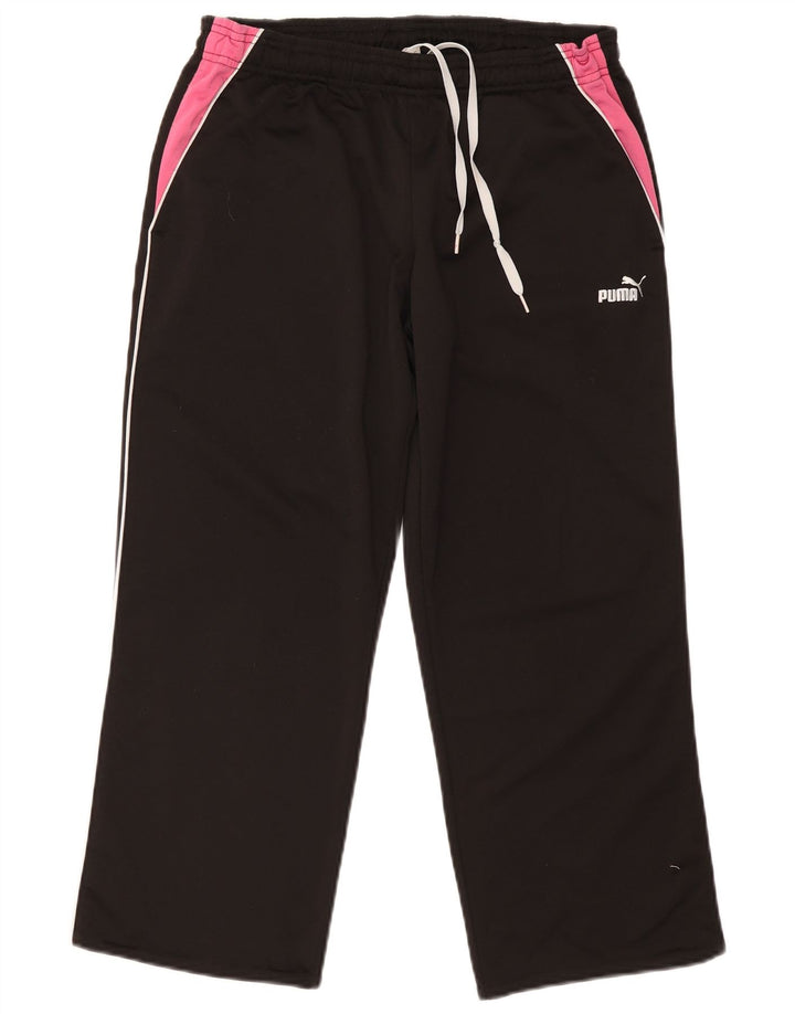 Puma Womens Tracksuit Trousers UK 14 Medium Black Colourblock Polyester