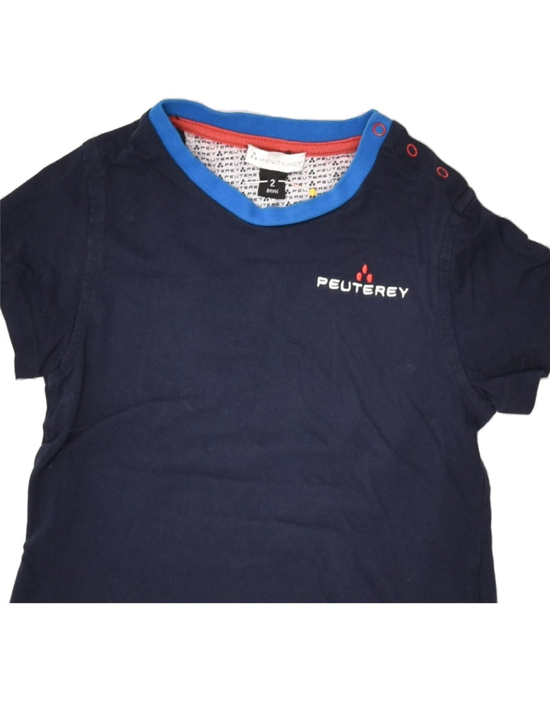 PEUTEREY Baby Boys T-Shirt Top 18-24 Months Navy Blue Striped Cotton | Vintage PEUTEREY | Thrift | Second-Hand PEUTEREY | Used Clothing | Messina Hembry 