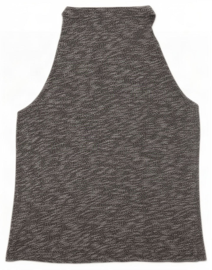 Topshop Womens Vest Top UK 12 Medium Grey Flecked Polyester