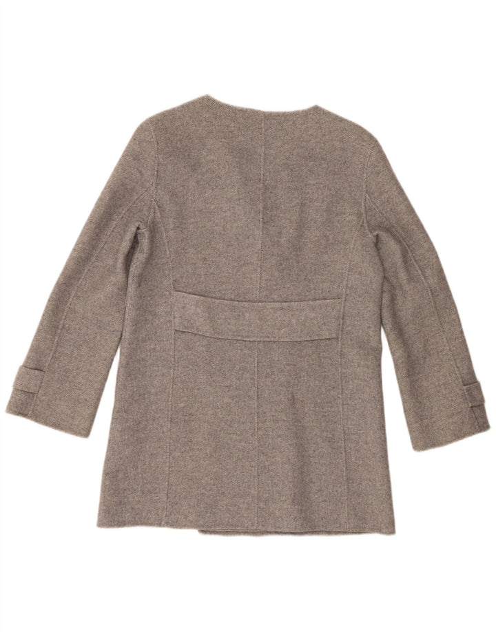 Zara Womens Double Breasted Coat UK 14 Medium Grey Wool