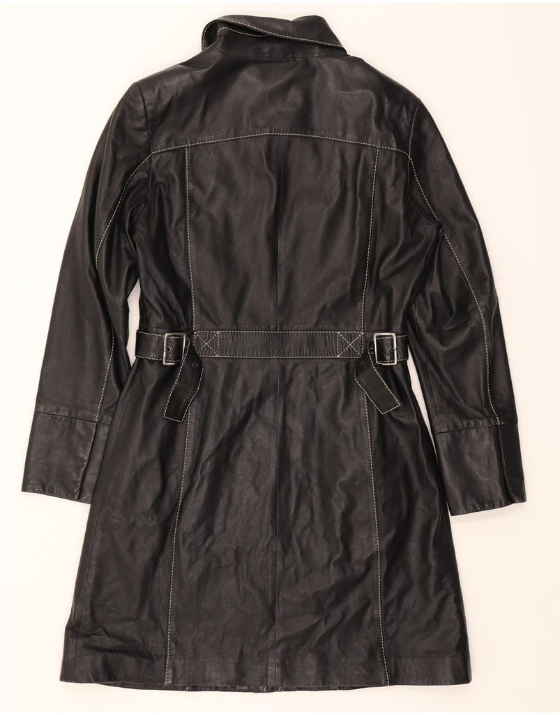 CARLO COLUCCI Womens Leather Coat IT 42 Medium Black Leather Vintage Carlo Colucci and Second-Hand Carlo Colucci from Messina Hembry 