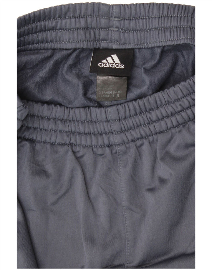 Adidas Boys Tracksuit Trousers 14-15 Years Large Navy Blue Polyester
