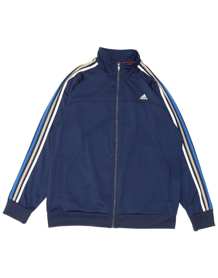 Adidas Mens Climalite Tracksuit Top Jacket UK 48/50 XL Navy Blue Polyester