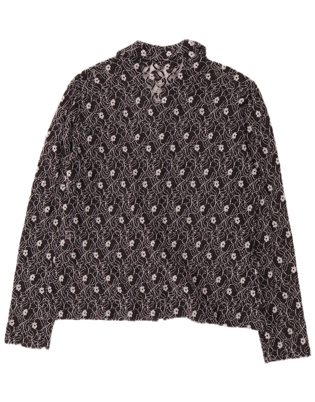 SARA GLENZER Womens Shirt Blouse IT 44 Medium Black Floral