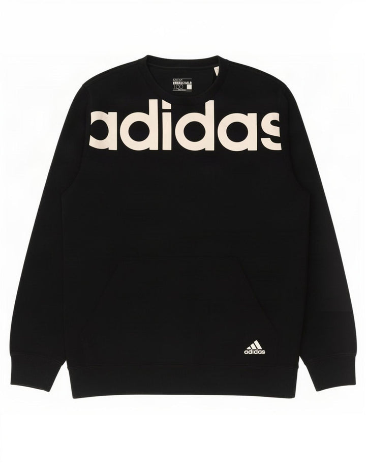 Adidas Mens Graphic Sweatshirt Jumper Medium Black Cotton