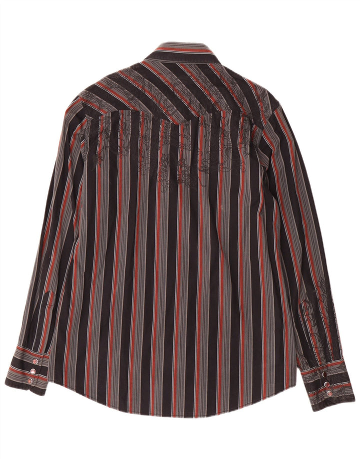 CALVIN KLEIN JEANS Mens Graphic Shirt Small Black Striped Cotton