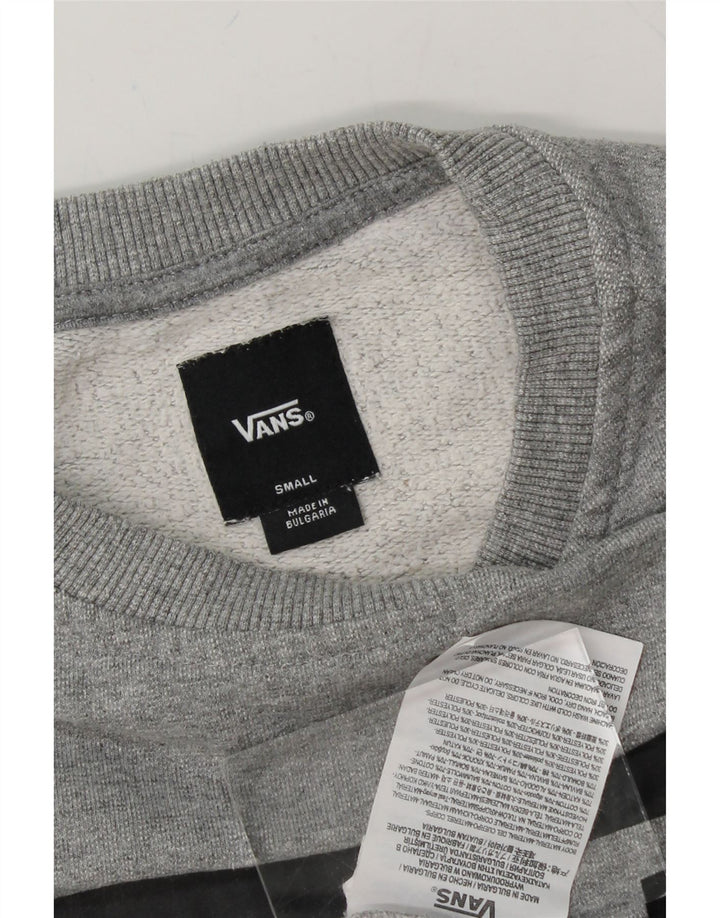 VANS Mens Graphic Sweatshirt Jumper Small Grey Cotton Vintage Vans and Second-Hand Vans from Messina Hembry 