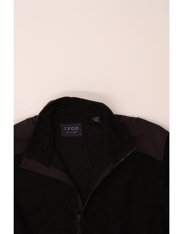 IZOD Mens Fleece Jacket UK 40 Large Black Colourblock Polyester Vintage Izod and Second-Hand Izod from Messina Hembry 