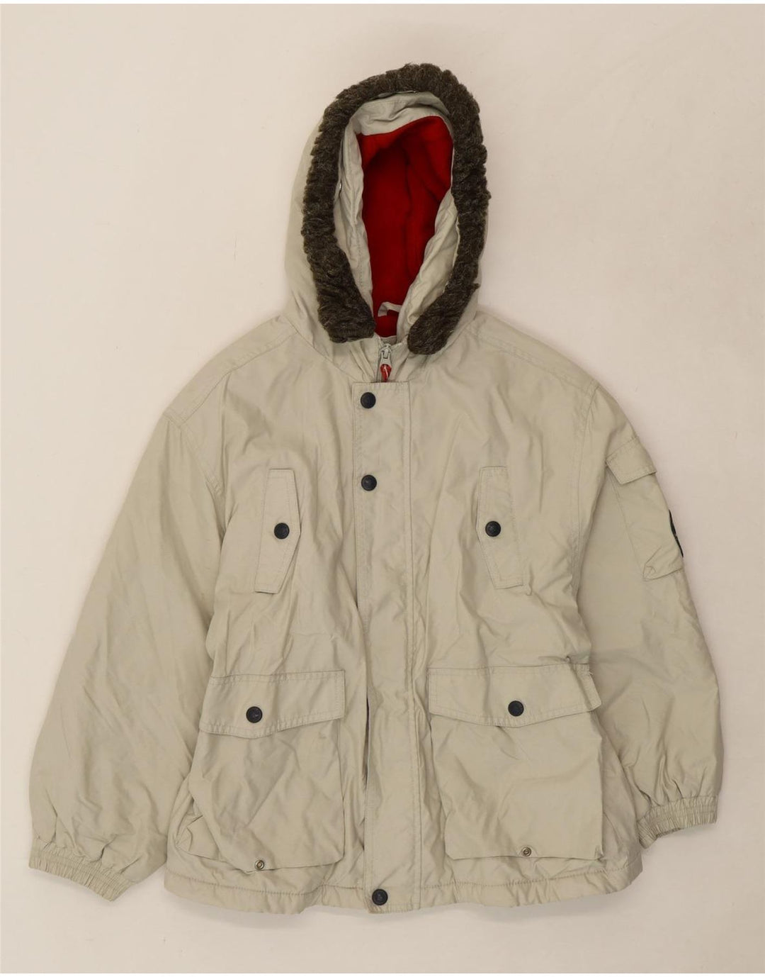 TIMBERLAND Boys Hooded Windbreaker Jacket 9-10 Years Grey Polyester Vintage Timberland and Second-Hand Timberland from Messina Hembry 