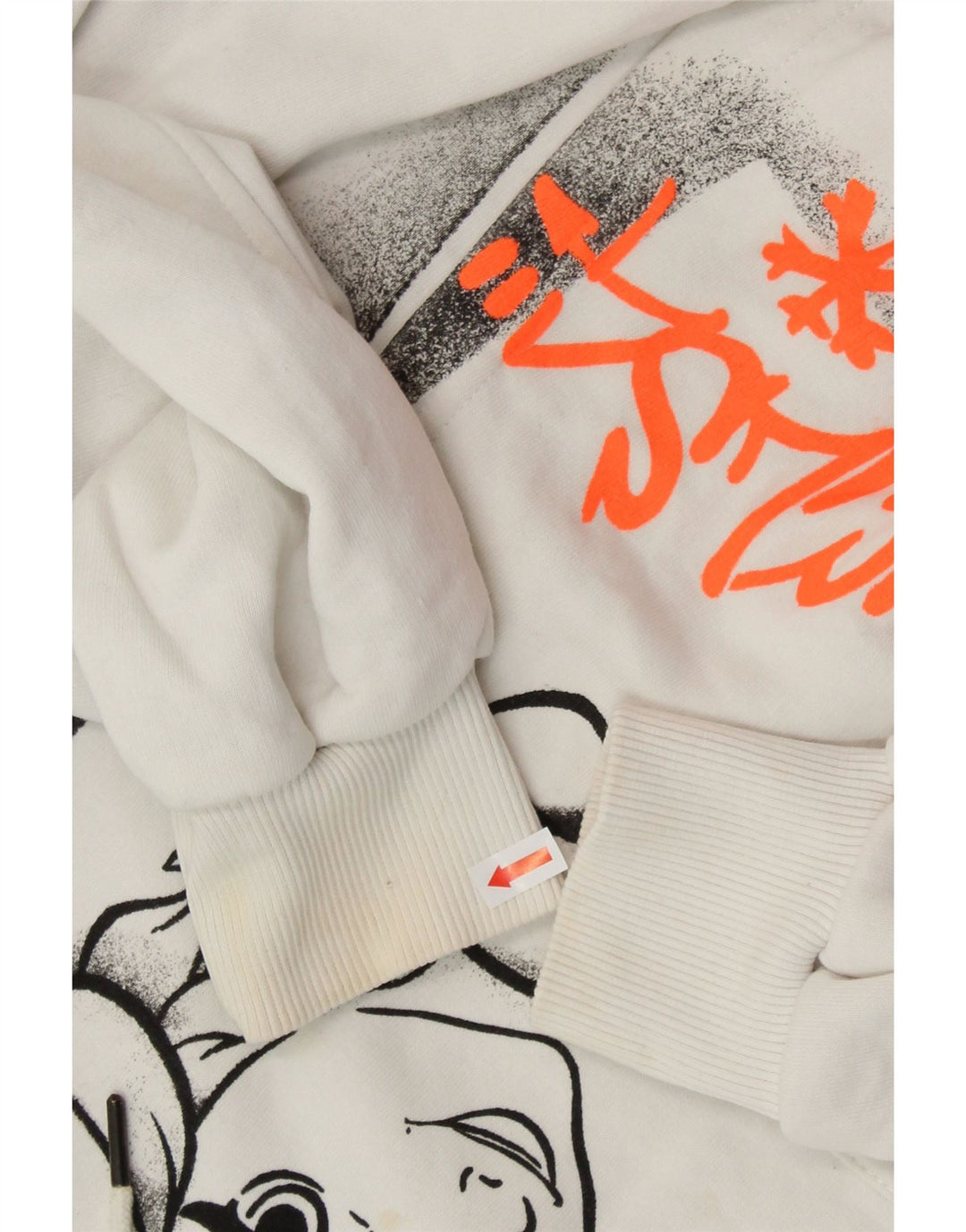 ZARA Womens Frozen Graphic Hoodie Jumper UK 10 Small White