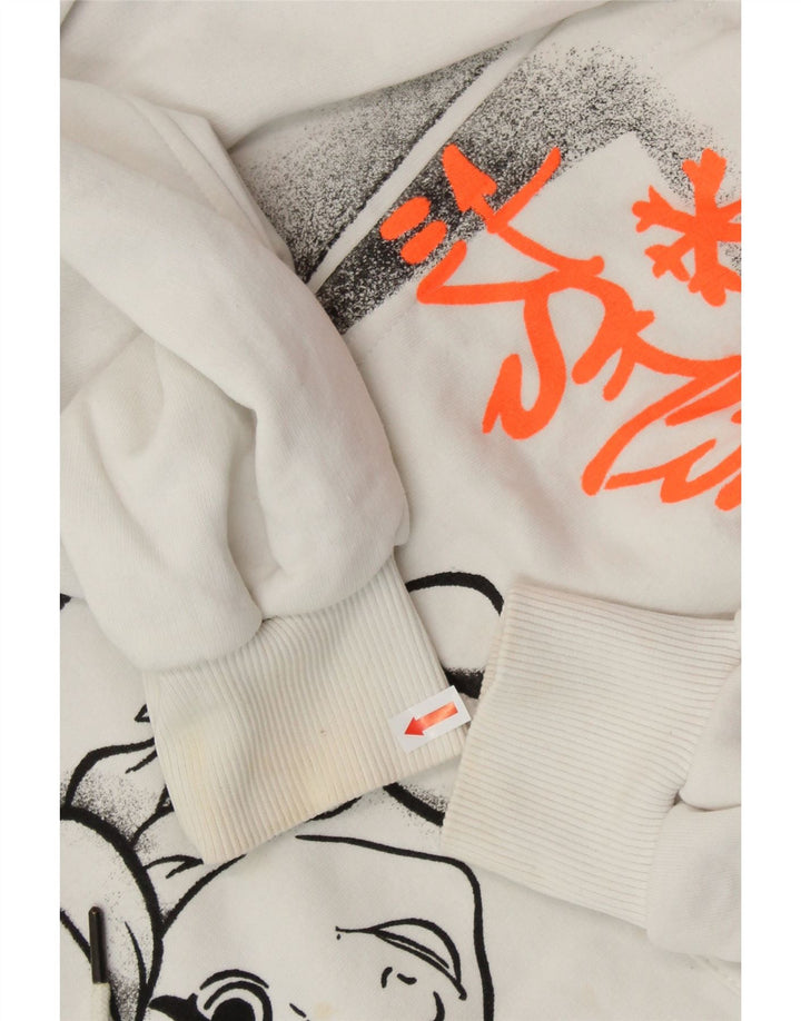 ZARA Womens Frozen Graphic Hoodie Jumper UK 10 Small White