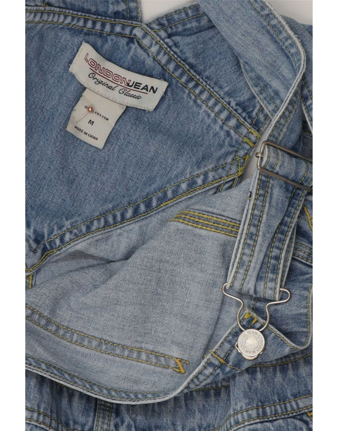 Vintage Womens Dungarees Cargo Straight Jeans Medium W36 L32 Blue Cotton
