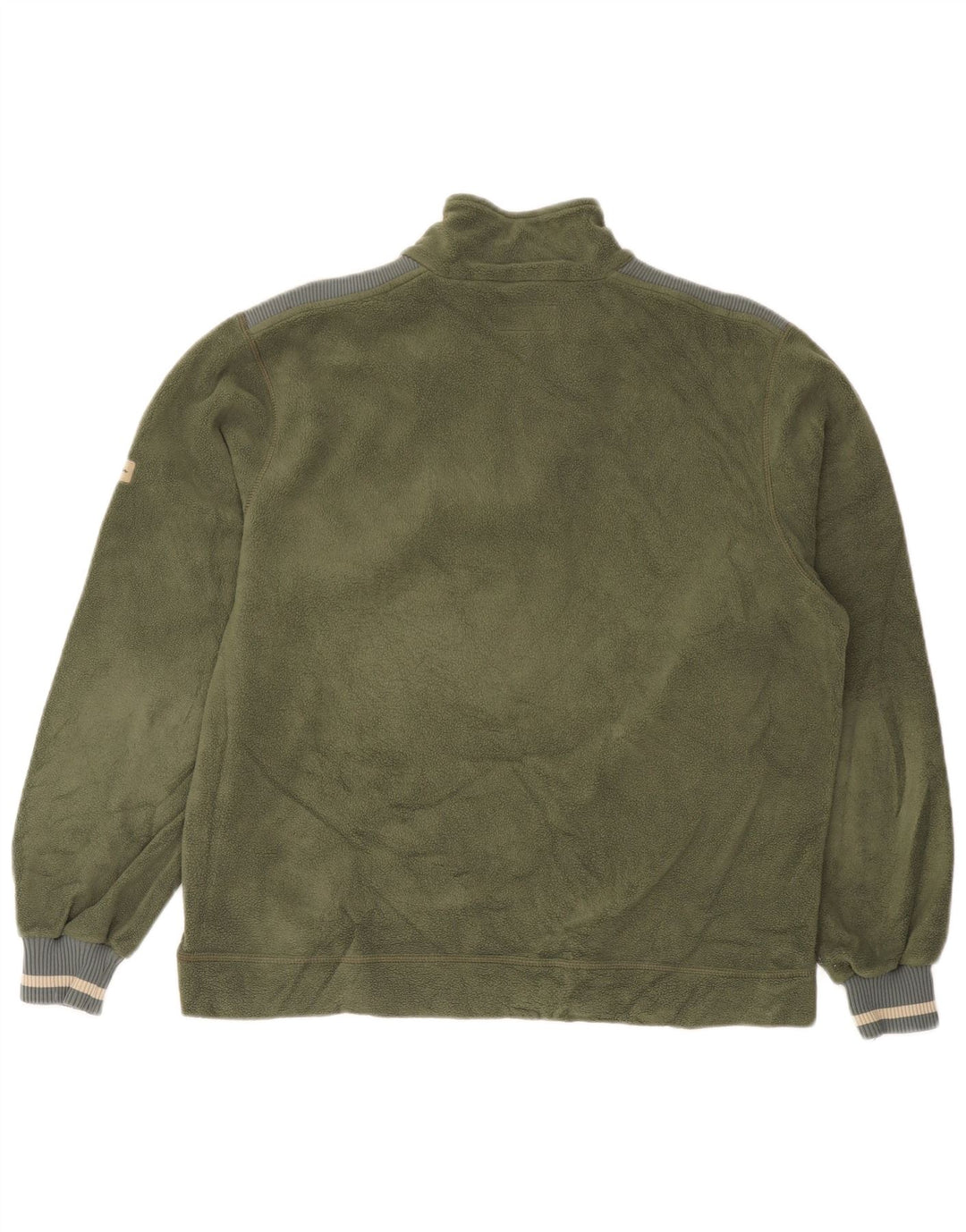 Champion Mens Zip Neck Fleece Jumper Medium Khaki Polyester