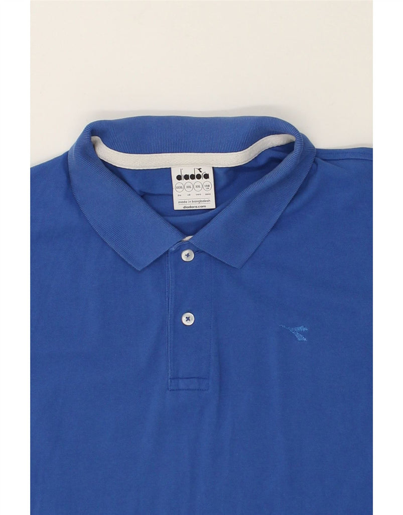 DIADORA Mens Polo Shirt 2XL Blue Cotton | Vintage Diadora | Thrift | Second-Hand Diadora | Used Clothing | Messina Hembry 