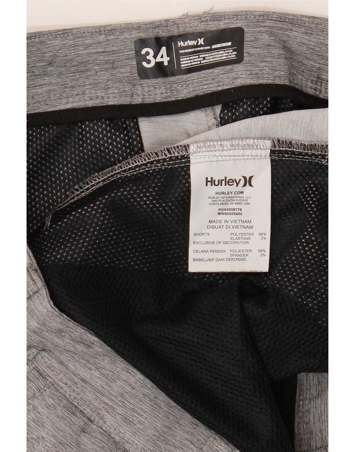 Hurley Mens Chino Shorts Large W34 Grey Flecked Polyester