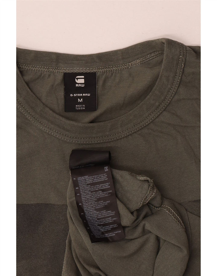 G-Star Mens Graphic T-Shirt Top Medium Khaki Cotton