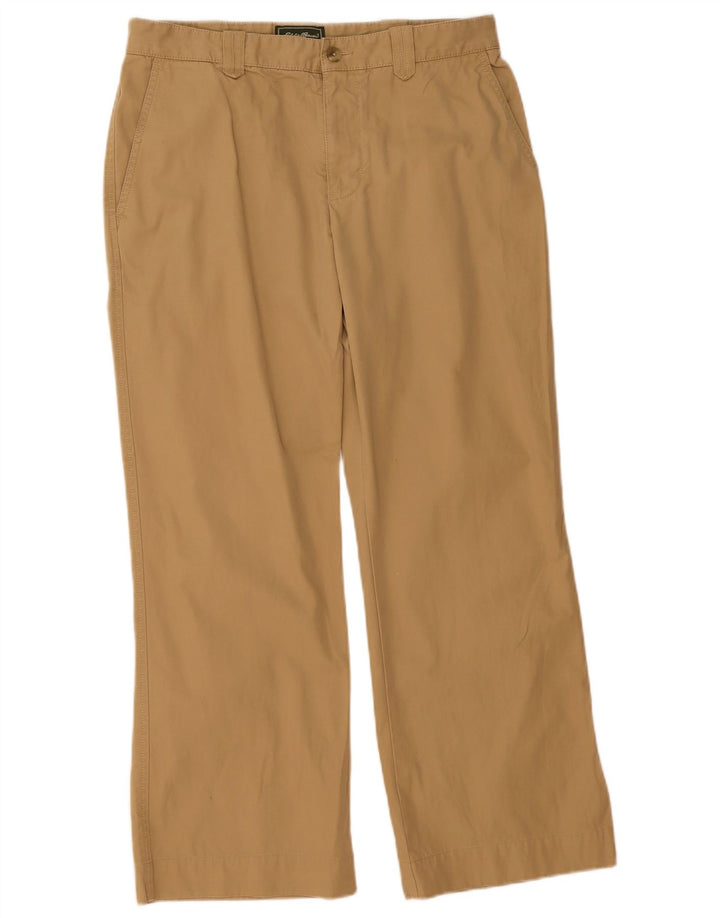 EDDIE BAUER Mens Straight Chino Trousers W33 L30 Green Cotton