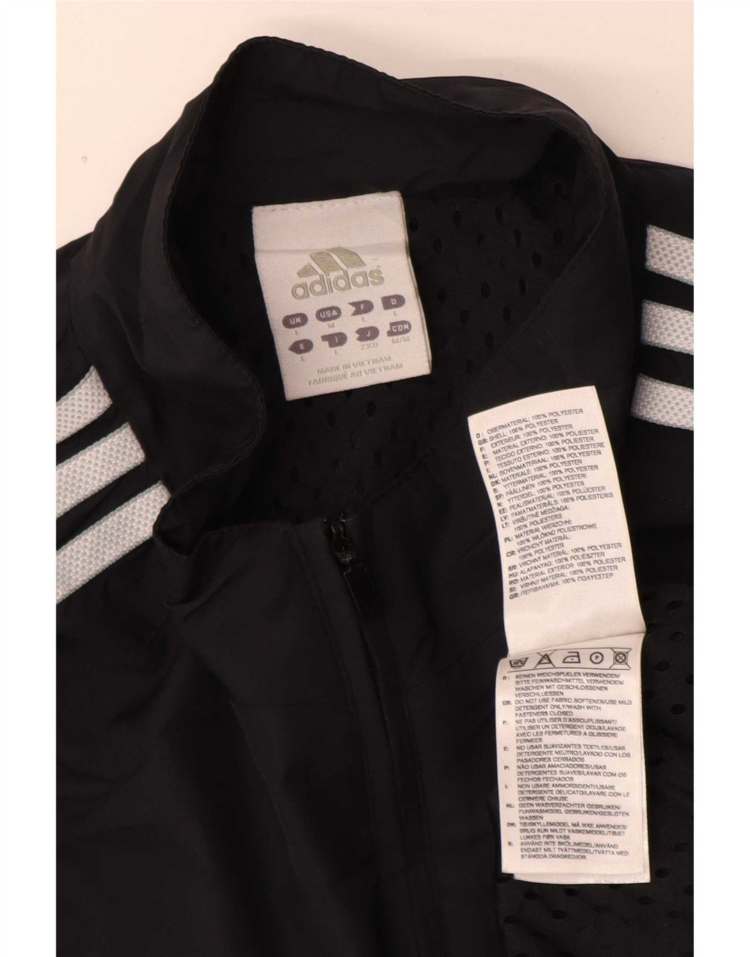Adidas Mens Zip Neck Pullover Tracksuit Top Large Navy Blue Sports