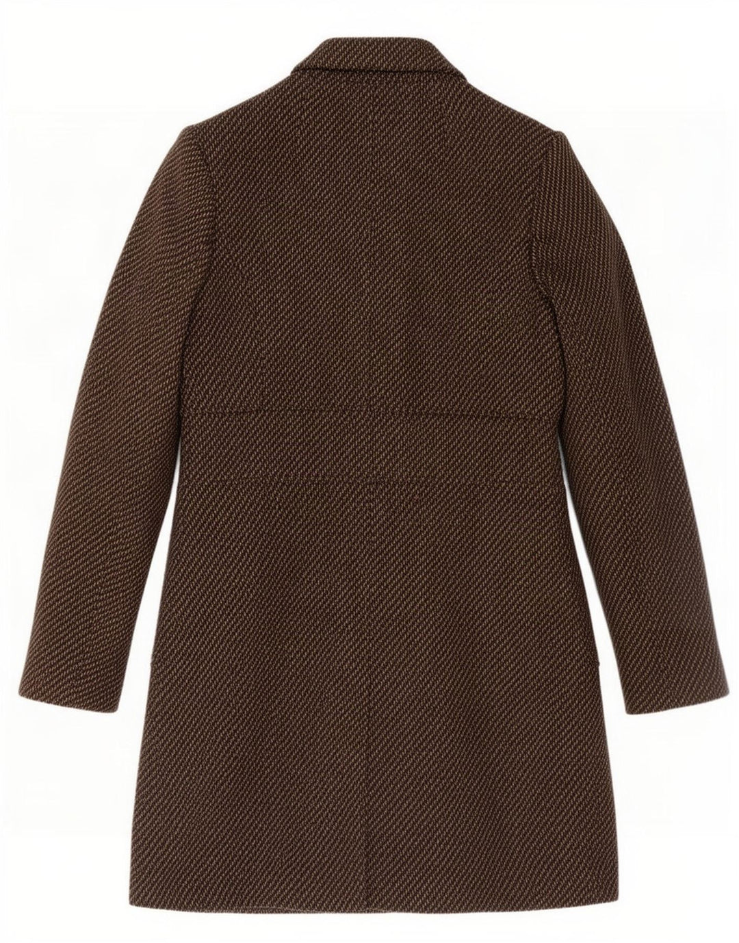 Calvin Klein Womens Double Breasted Coat UK 12 Medium Brown Polyester