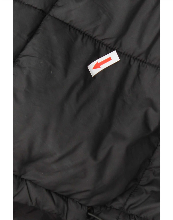 Zara Womens Hooded Padded Gilet UK 14 Medium Black Polyester
