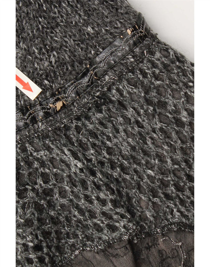 Juju & Christine Womens Knit Asymmetrical Skirt Small W30 Grey Patchwork
