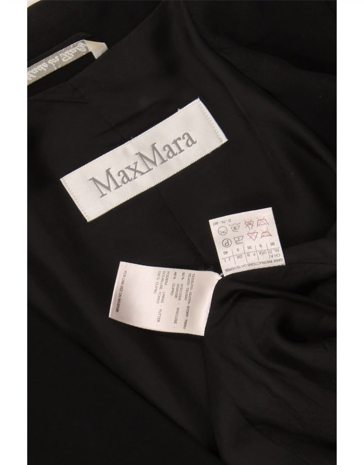 MAX MARA Womens 2 Button Blazer Jacket UK 8 Small Black Viscose