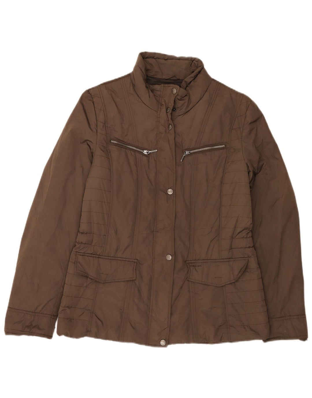 Geox Womens Utility Jacket UK 14 Large Brown Polyester