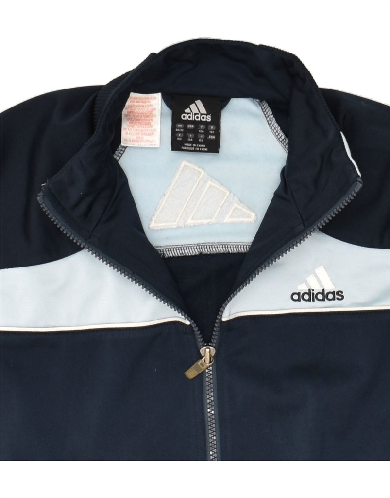 ADIDAS Boys Graphic Tracksuit Top Jacket 11-12 Years Large Navy Blue | Vintage Adidas | Thrift | Second-Hand Adidas | Used Clothing | Messina Hembry 