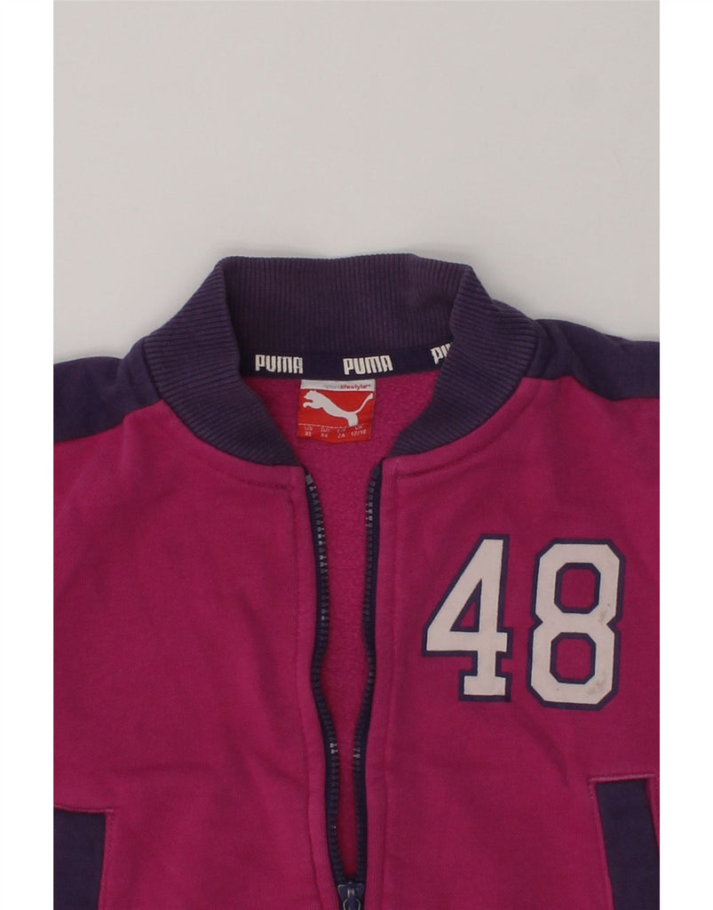 PUMA Baby Boys Tracksuit Top Jacket 18-24 Months Pink Colourblock Cotton | Vintage Puma | Thrift | Second-Hand Puma | Used Clothing | Messina Hembry 