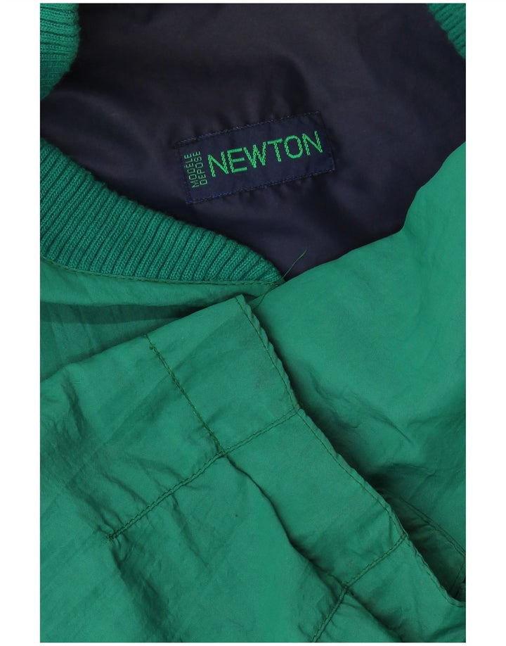 NEWTON Mens Bomber Jacket UK 42 XL Green Colourblock Cotton