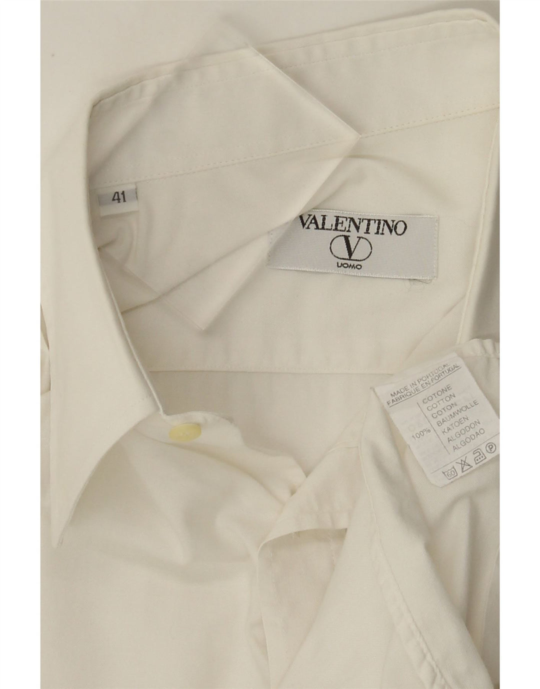 Valentino Mens Shirt Size 41 Large White Cotton
