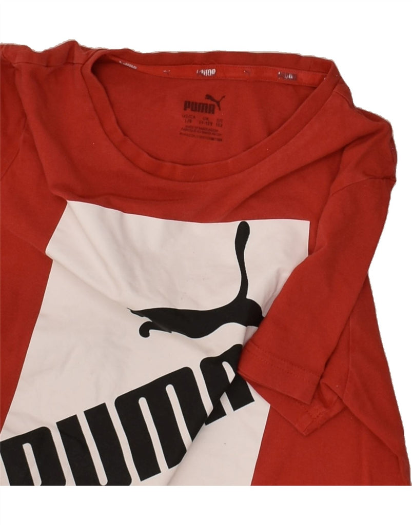 PUMA Boys Graphic T-Shirt Top 11-12 Years Red Cotton | Vintage Puma | Thrift | Second-Hand Puma | Used Clothing | Messina Hembry 