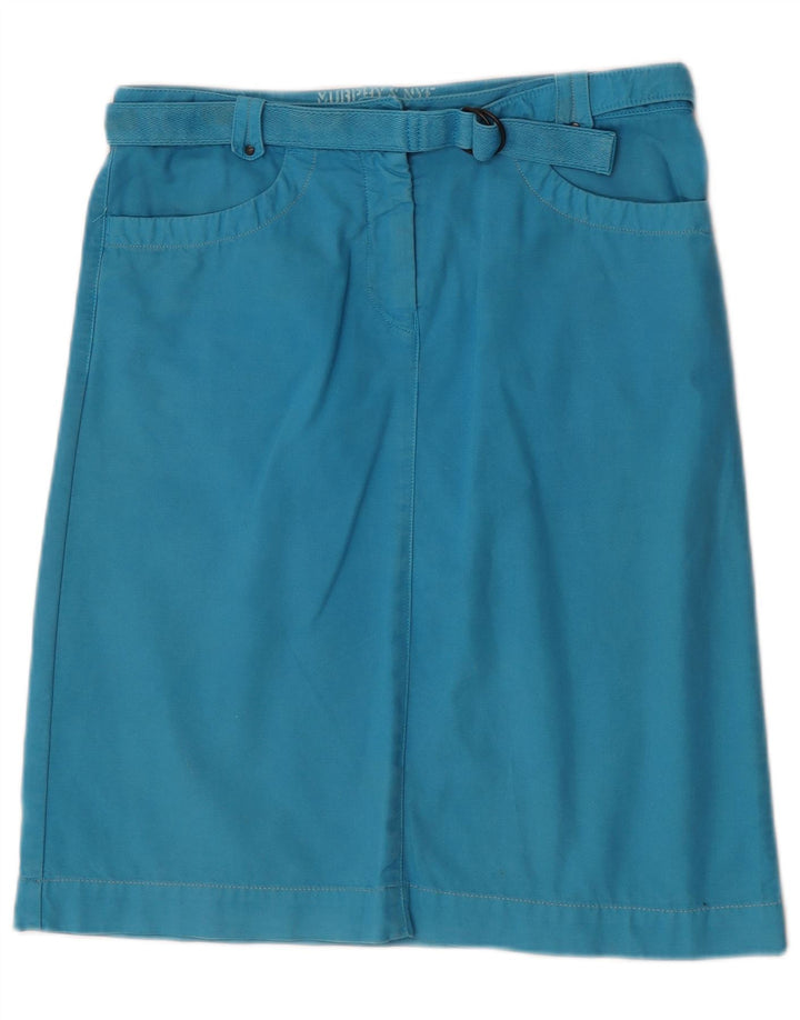 Murphy & Nye Womens Straight Skirt W30 Medium Blue Cotton