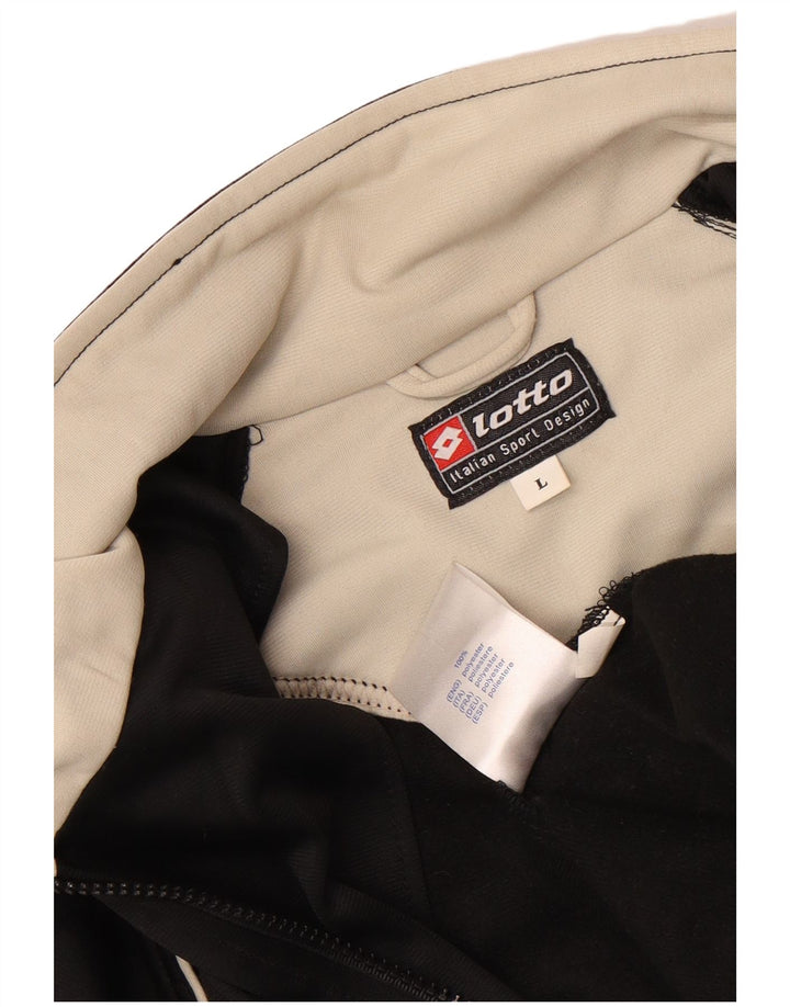 Lotto Mens Tracksuit Top Jacket Large Black Polyester