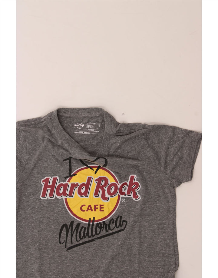 HARD ROCK CAFE Womens Mallorca Graphic T-Shirt Top UK 12 Medium Grey Vintage Hard Rock Cafe and Second-Hand Hard Rock Cafe from Messina Hembry 