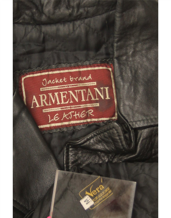 Vintage Womens Leather Jacket UK 14 Medium Black Leather