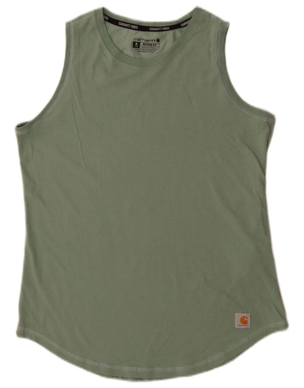 Carhartt Womens Relaxed Fit Vest Top UK 8/10 Medium Green Polyester