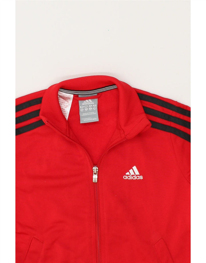 ADIDAS Boys Tracksuit Top Jacket 7-8 Years Red Vintage Adidas and Second-Hand Adidas from Messina Hembry 
