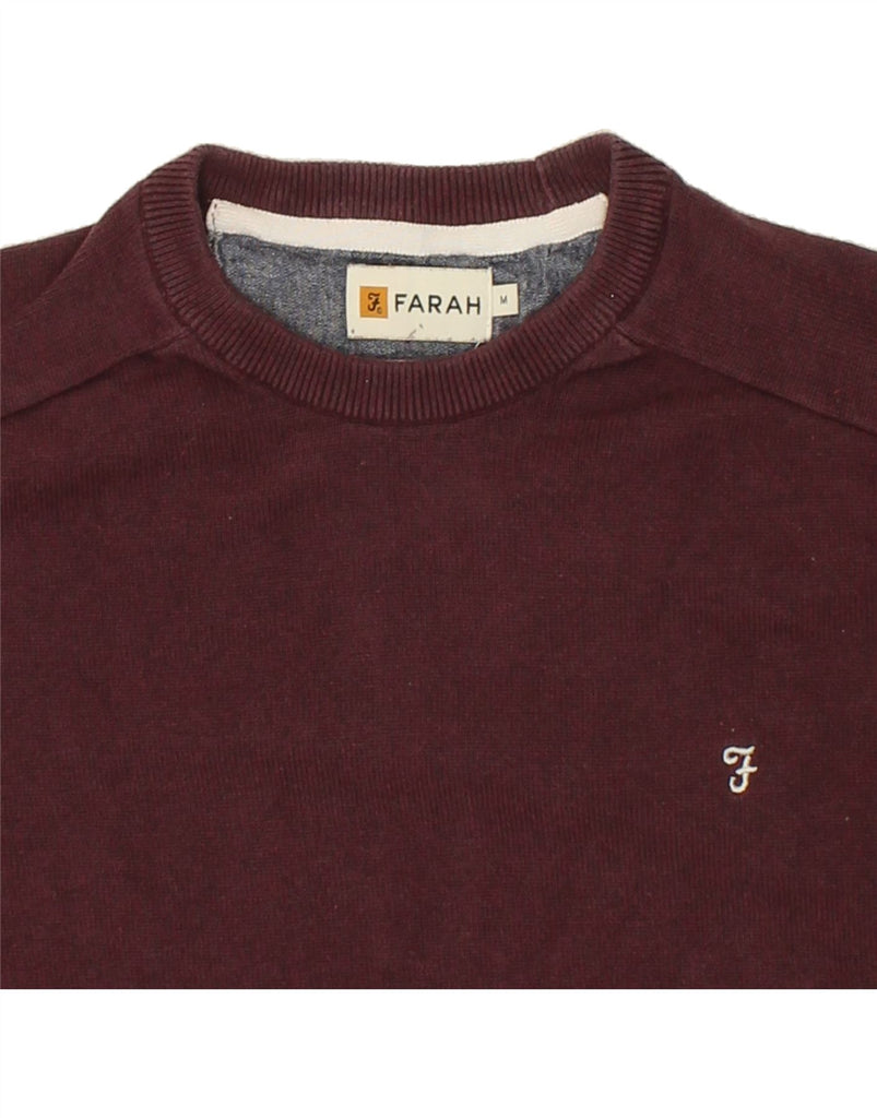 FARAH Mens Crew Neck Jumper Sweater Medium Maroon Cotton | Vintage Farah | Thrift | Second-Hand Farah | Used Clothing | Messina Hembry 