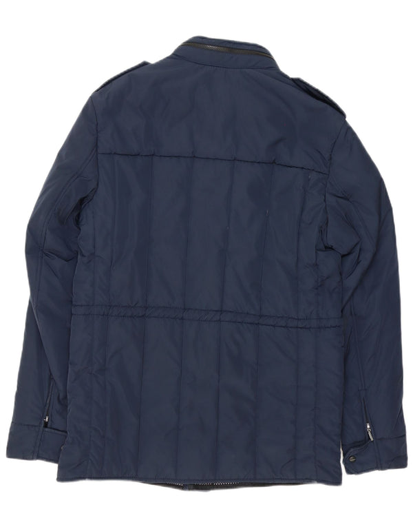 Refrigiwear Mens Military Padded Jacket IT 46 Small Navy Blue Polyester