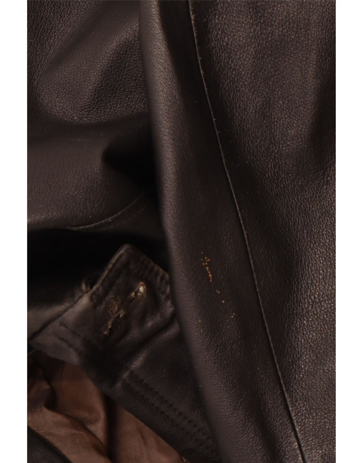 VINTAGE Mens Leather Jacket IT 50 Large Black