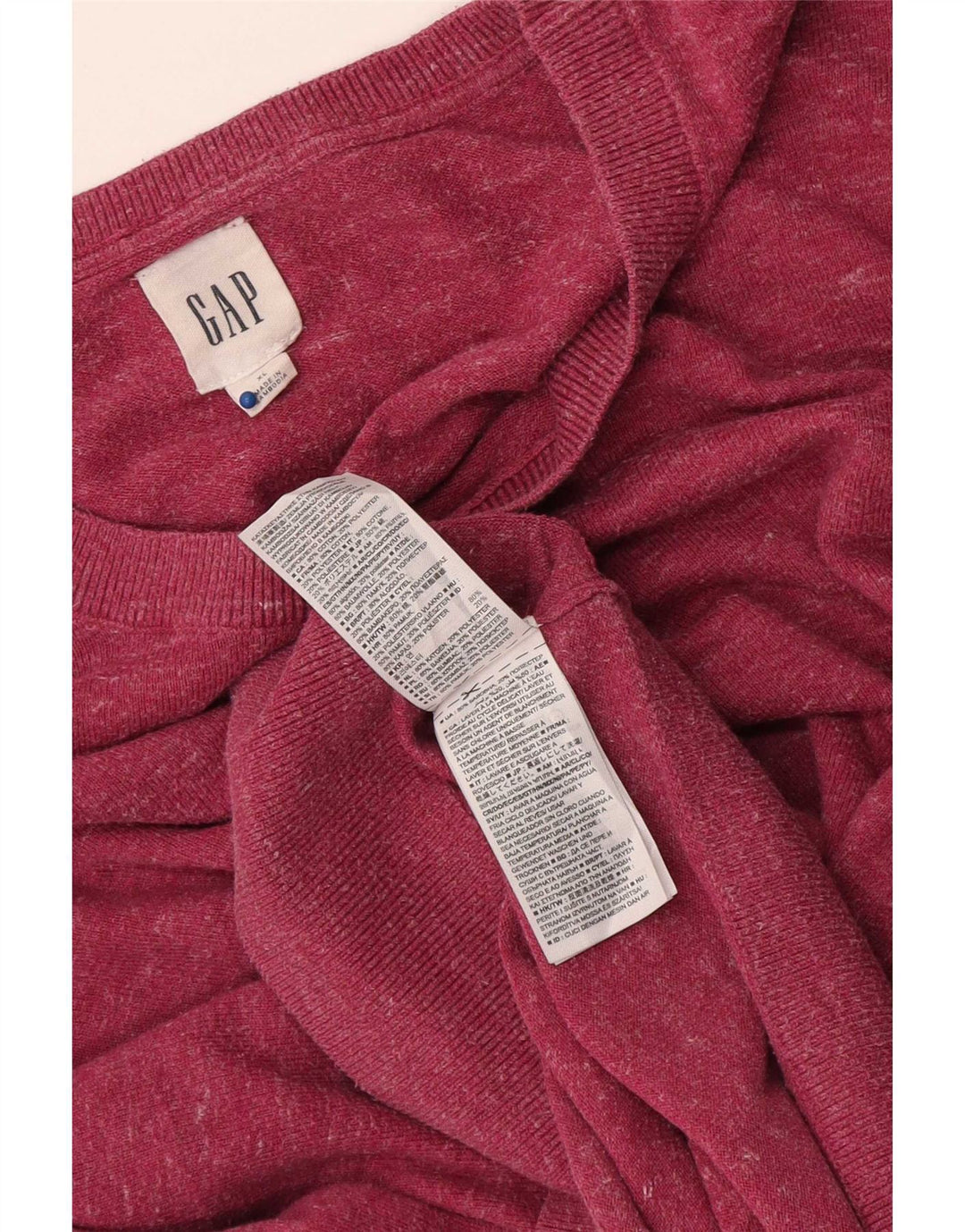 Gap Mens Crew Neck Jumper Sweater XL Red Flecked Cotton