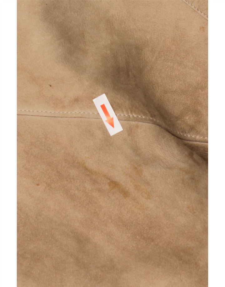 Vintage Womens 3/4 Sleeve Shearling Coat UK 14 Medium Beige